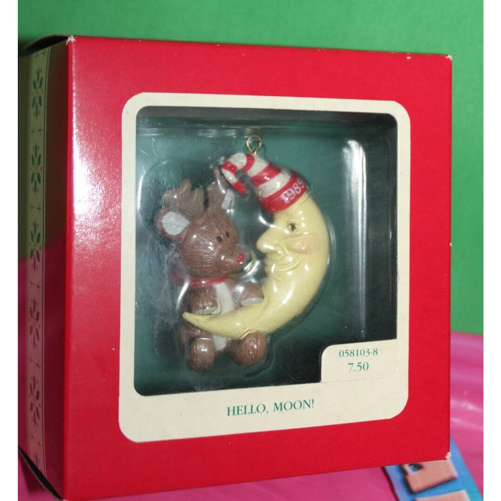 Hello Moon Carlton Vintage 1989 Christmas Holiday Ornament 0581038